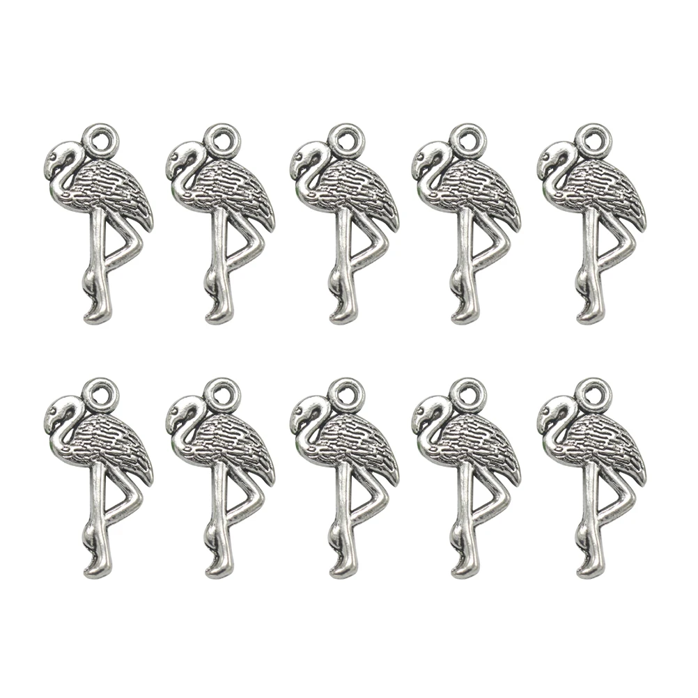 

20pcs Flamingo Ornaments Alloy Jewelry Making Charms Pendant DIY Accessories Craft Supplies Necklace Bracelet Earrings