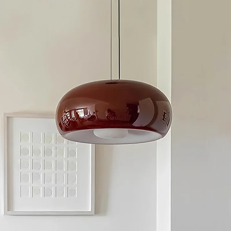

SANDYHA LED Pendant Light French Retro Design with Elliptical Glass Lampshade Ideal for Living Room and Dining Table Decoration