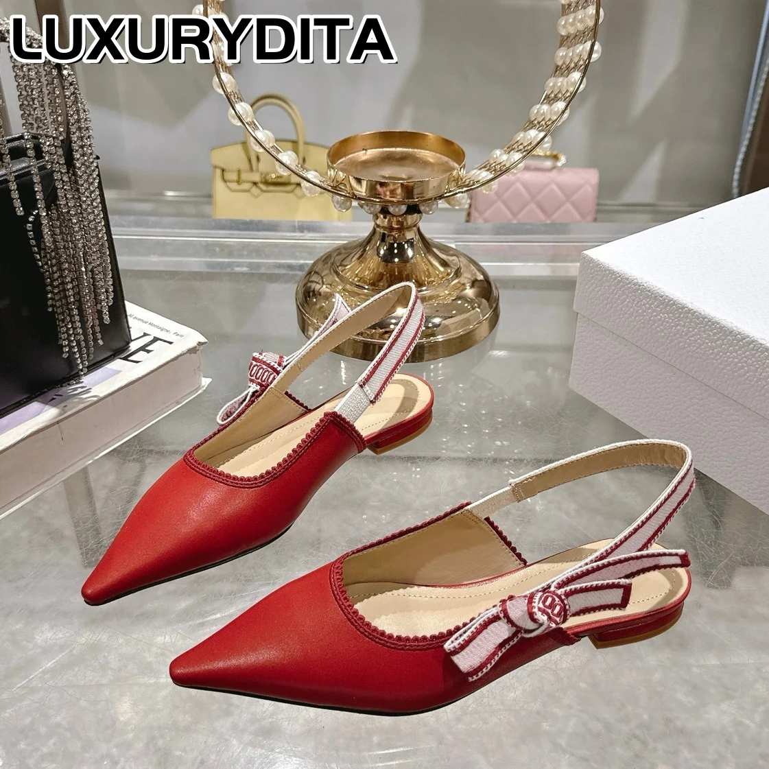 

Top Quality Luxury Womens Sandal Casual Lace Flat Fashion Embroidered Muller Shoes Designer Silk Leather Soled High XYU027