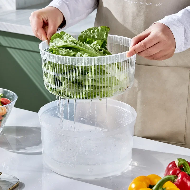 Vegetables Salad Spinner Lettuce Leaf Vegetable Dehydrator Greens Washer Dryer Drainer Crisper Strainer For Washing Drying Leafy