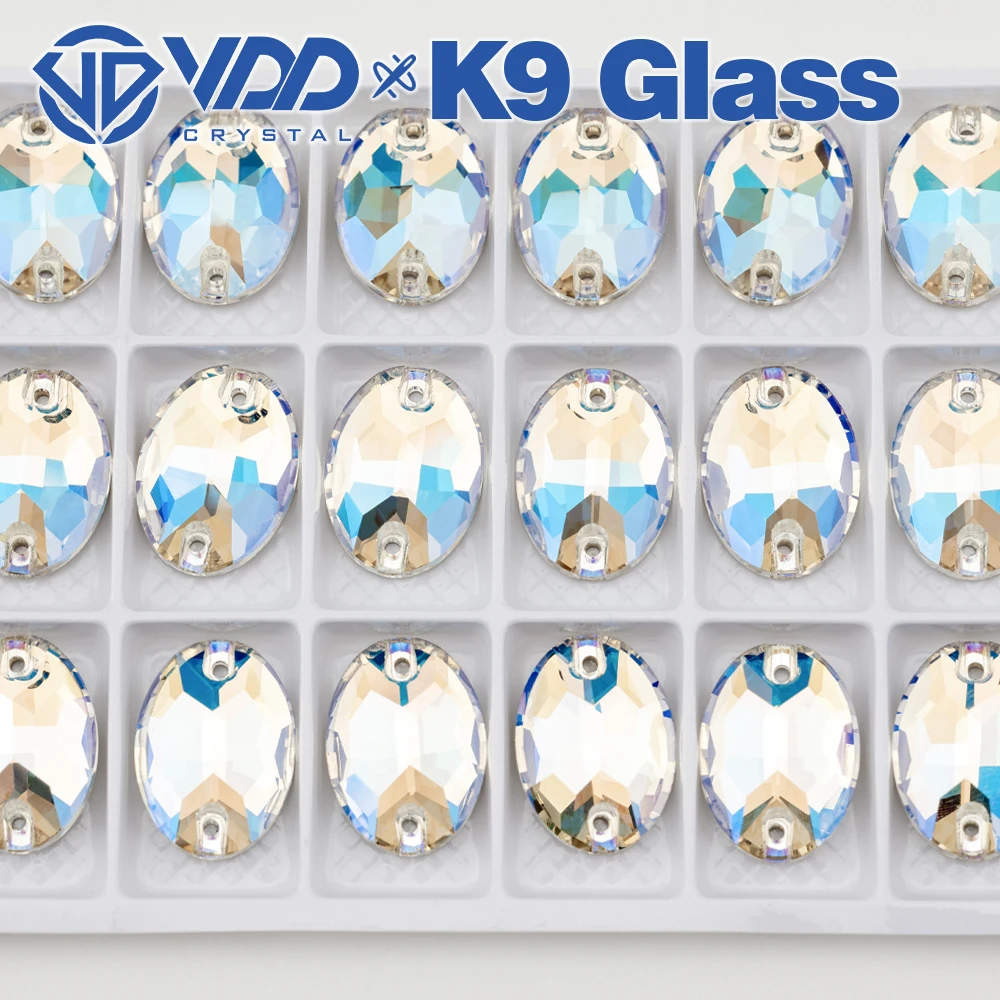VDD S256 Moonlight Oval AAAAA Top-Qualität K9 Glas aufnähbare Strasssteine, flache Kristallsteine zum Aufnähen für Kleidungsdekorationen – Detail 5
