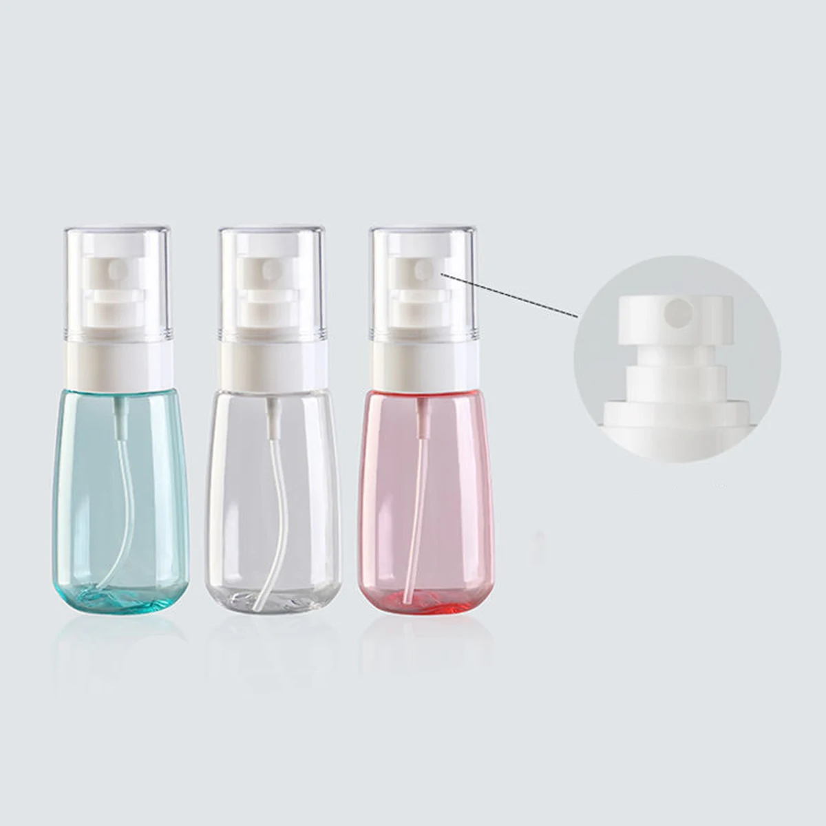 Refillable 60ml 100ml Clear PET Plastic Portable Spray Bottle Empty Perfume Container