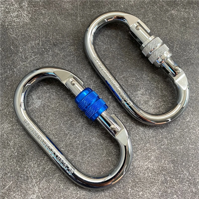 Carbon Steel Climbing Carabiner O Shape Buckle Quickdraws Professional Climbing Safety Lock Outdoor Runway Button Accessories