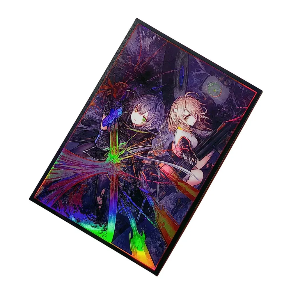 63x90mm 50PCS Holographic Card Sleeves YUGIOH Card Sleeves Illustration Anime Protector Card Cover for Board Games Trading Cards