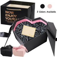 1Set 22x22x10cm Double door Gift Box with 20g Paper Lafite Grass Bronzing Greeting Card Valentine's Day Gift Packaging Box