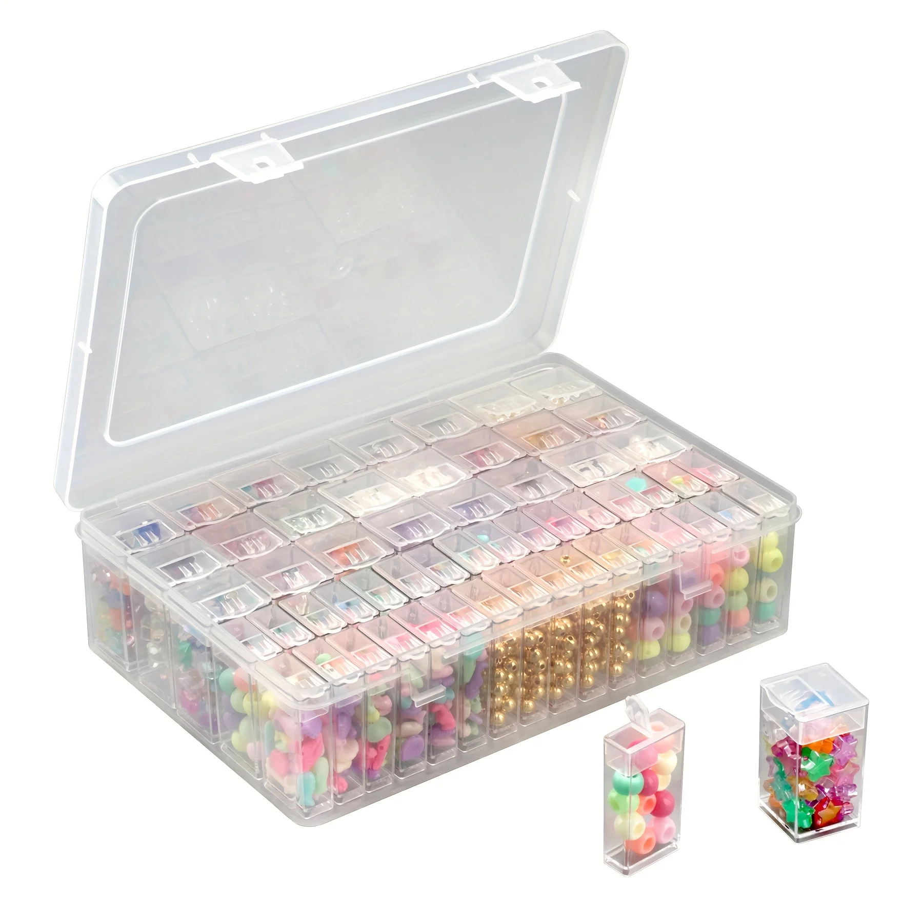 صندوق تخزين بلاستيكي ذو سعة كبيرة 90/56 |   تصميم شفاف، مقصورات مختومة بشكل فردي لأدوات الرسم الماسي،