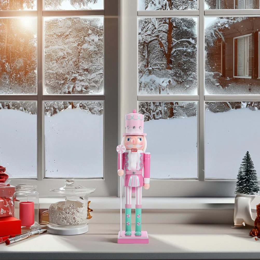 

Macaron Colored Wooden Nutcracker Soldier Craft Desktop Decor Unique Holiday Ornament Gift For Kids Girls Festival Decoration