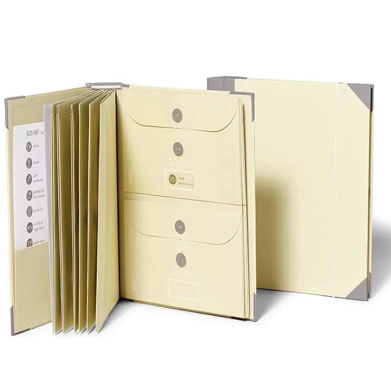 Family Document Organizer File Folder For Important Papers Wear-resistant Important Certificate Binder Elastic Closure Design