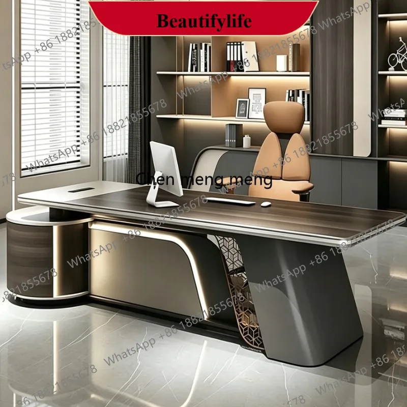 E153 E0 level office boss desk high-end light luxury chairperson's office large desk general manager's desk
