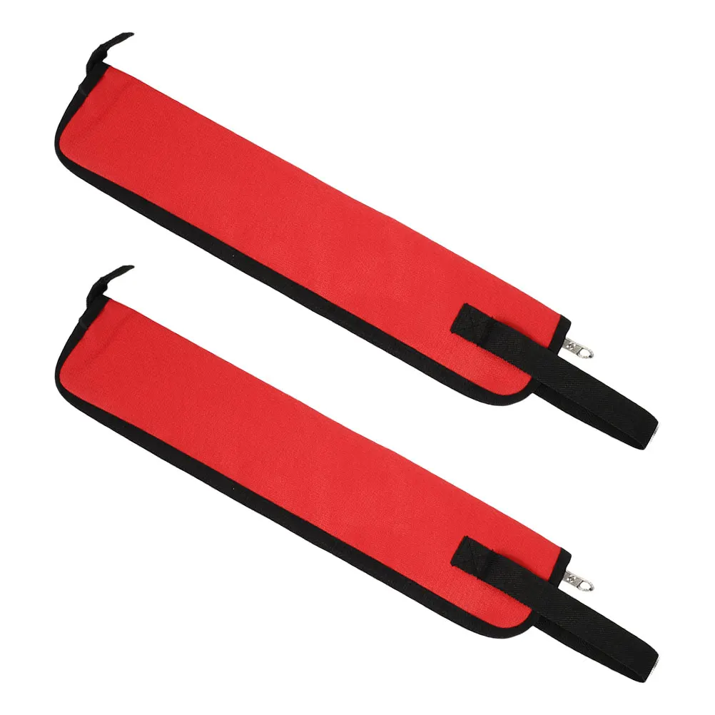 

2pcs Drumstick Storage Bag 18X3.9 Inch Lightweight Organizer For Mallets Percussion Sticks Red Oxford Cloth Portable Drumstick