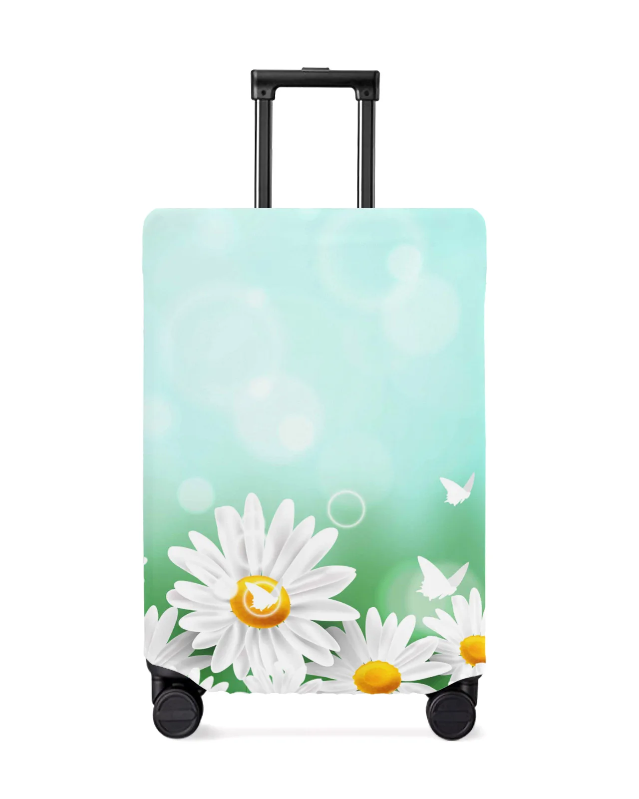 White Flower Butterfly Bubble Travel Luggage Protective Cover for Travel Accessories Suitcase Elastic Dust Case Protect Sleeve