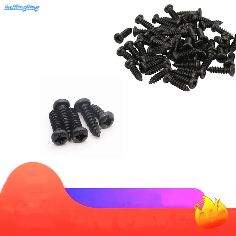 

500pcs Pan Round Head Self tapping Screw M1.2 M1.4 M1.7 M2 M2.2 M2.6 M3 M3.5 M4 Small Carbon steel Cross Phillips Black Screw