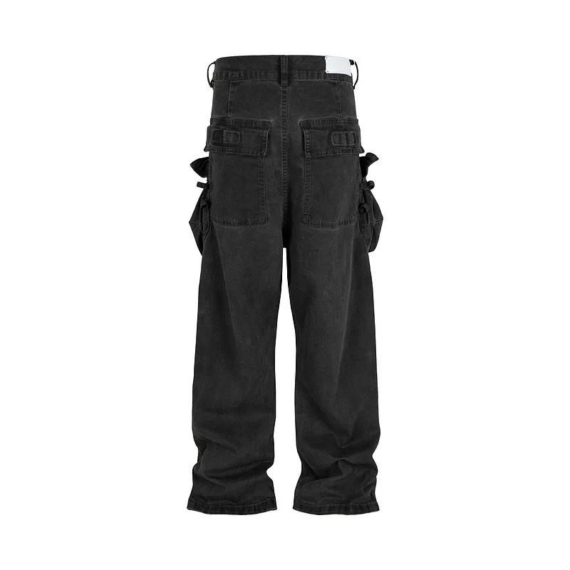 Rick Heavy Duty Stain-Resistant High Street RO Style Workwear Denim Pants Men's Trendy Brand Multi-Pocket Casual Pants