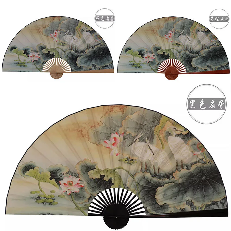 50x88cm Large Painting Paper Fan Flower Bird Wall Hanging Decorative Folding Fan Office Home Living Room Decor
