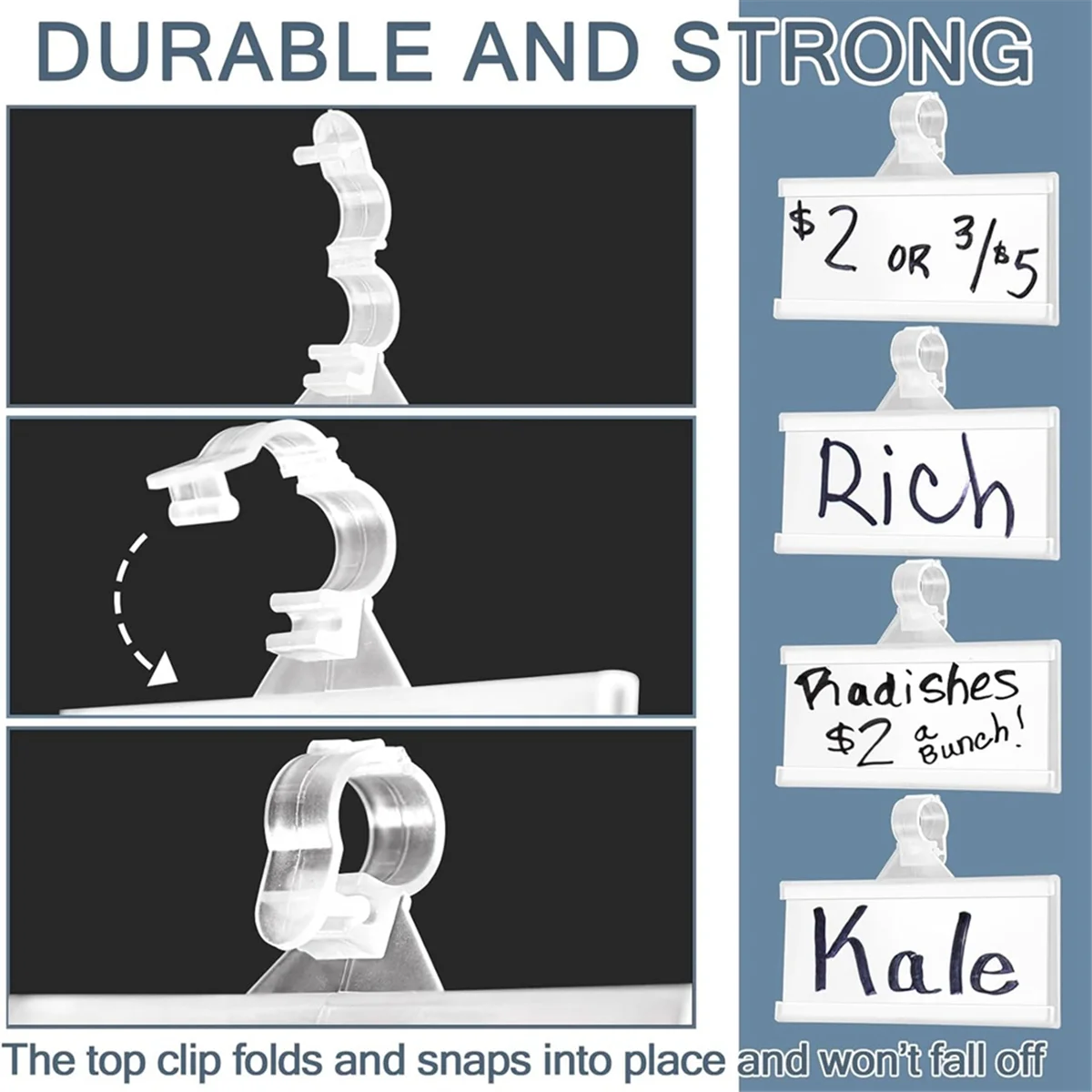 Rak kawat plastik 150 buah, pemegang Label harga dapat digunakan kembali dengan kunci, pemegang Display Label