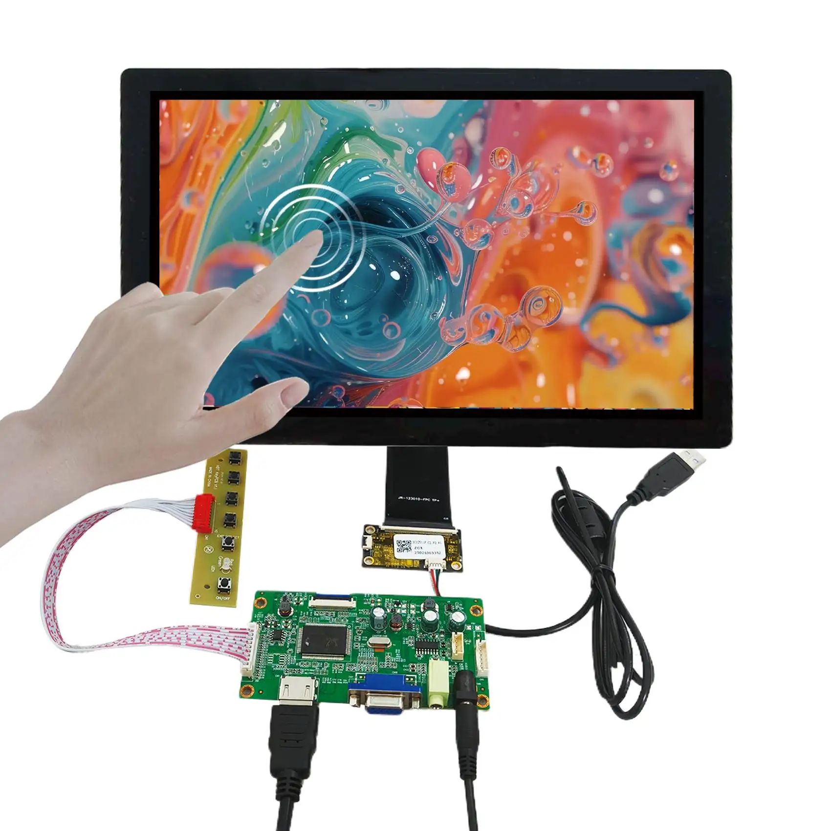 11.6inch 1920x1080 Capacitive Touch LCD Screen And H-D VGA LCD Controller Board