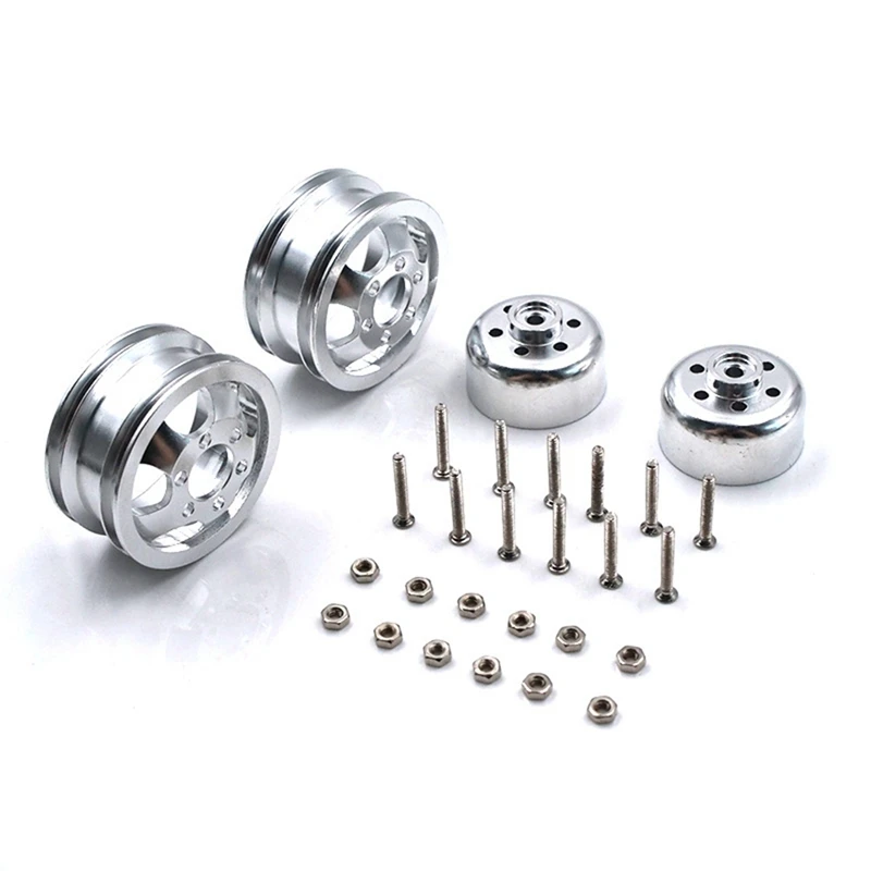 2 Set Metal Upgrade Shock-Proof Wheel Hub Rim For WPL B1 B16 B24 B36 C14 C24 1/16 RC Truck With Screw