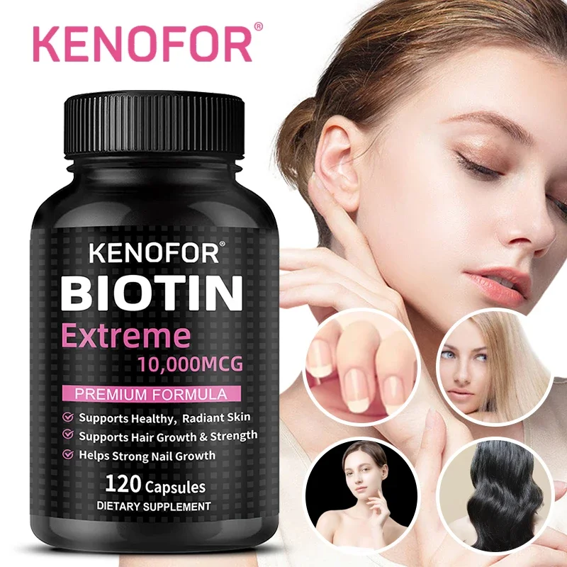 Biotin Softgels - Vitamin Supplement To Support Energy Metabolism and Healthy Hair, Skin and Nails, 10,000 Mcg, Fast Release