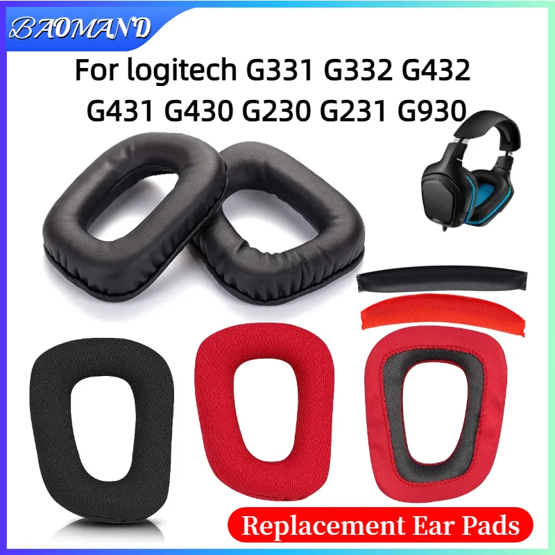 

Replacement For logitech G331 G332 G432 G431 G430 G230 G231 G930 Headphones Memory Sponge Sleeves Cover Case Repair Parts