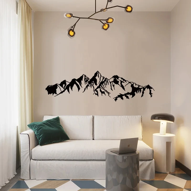 Mountain Range Carved Wall Stickers For Living Room Bedroom Bed Background Decoration Art Decals Door Entrance Decor Sticker