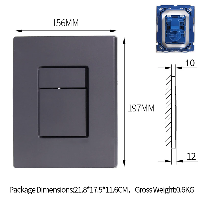 

Dual Flush Push Button Plate in Gunmetal Compatible with Grohe SKATE COSMOPOLITAN 38732A00 Toilet Part