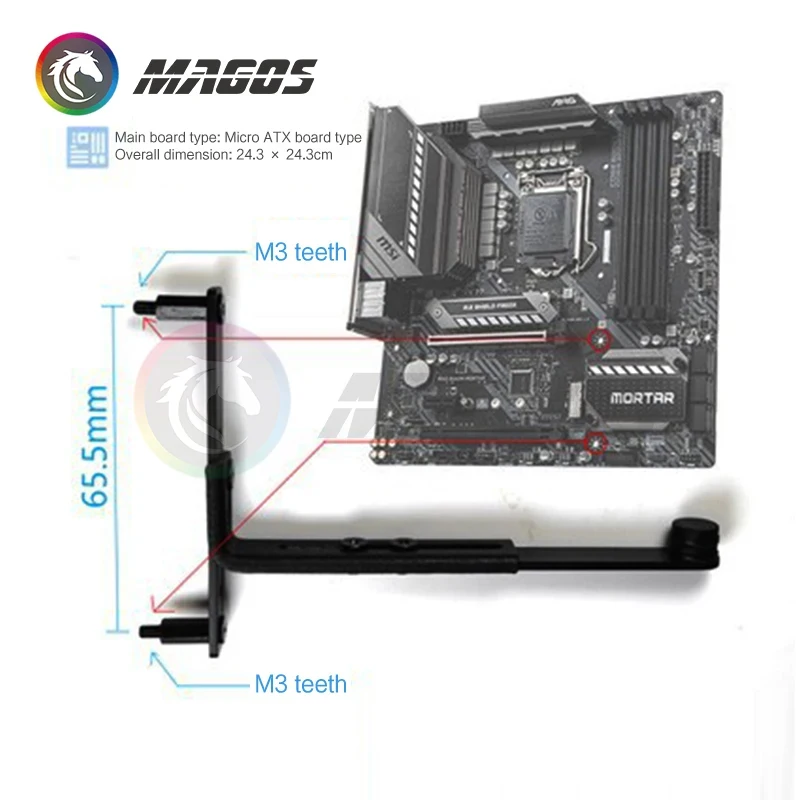 Metal Graphics Card Bracket, Height Adajustable Hidden Style for ATX/EATX Motherboard