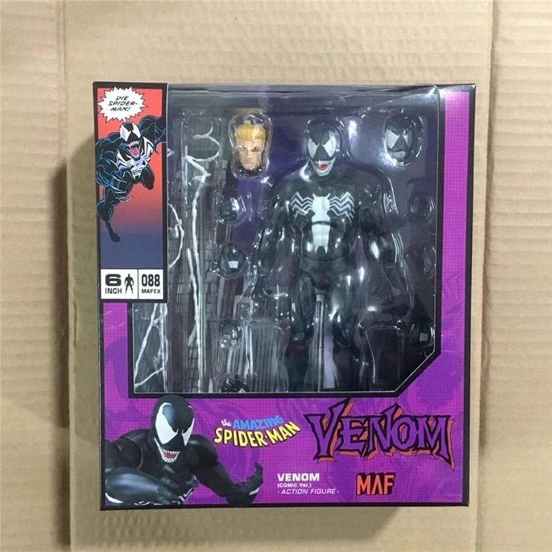 Mafex 088 Marvel Spider-man Venom Comic Ver. Re-release Action Figure Anime The Amazing Spiderman Collectible Toys Boy's Birthda