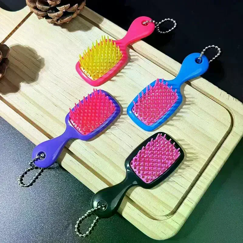 /YOV/Hair Brush Keychain Portable Air Cushion Massage Comb Colorful Plastic Pocket Hairdressing Tool For Bag Pendant Travel Min