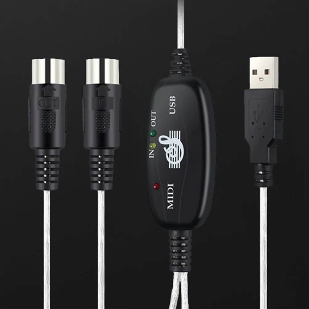 

180x2cm Midi Cable USB Midi Cable High Performance Plug Play Music Editing Cord Keyboard Connector Stable Data Transmission