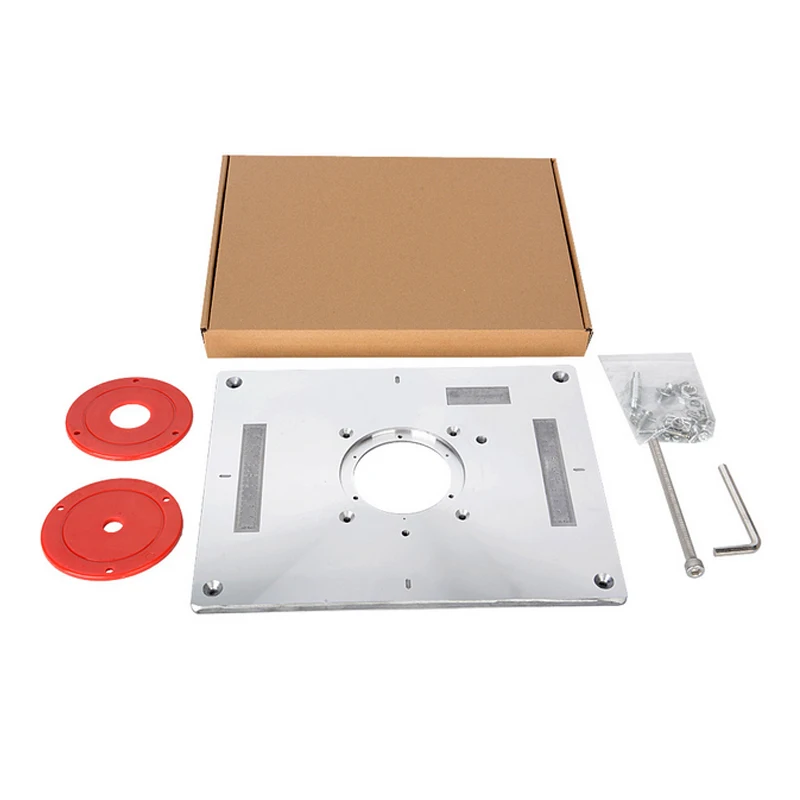 Fresadora eléctrica de madera, máquina de recorte, placa abatible, mesa de fresado, placa de inserción para banco de carpintería, 300x235x10mm