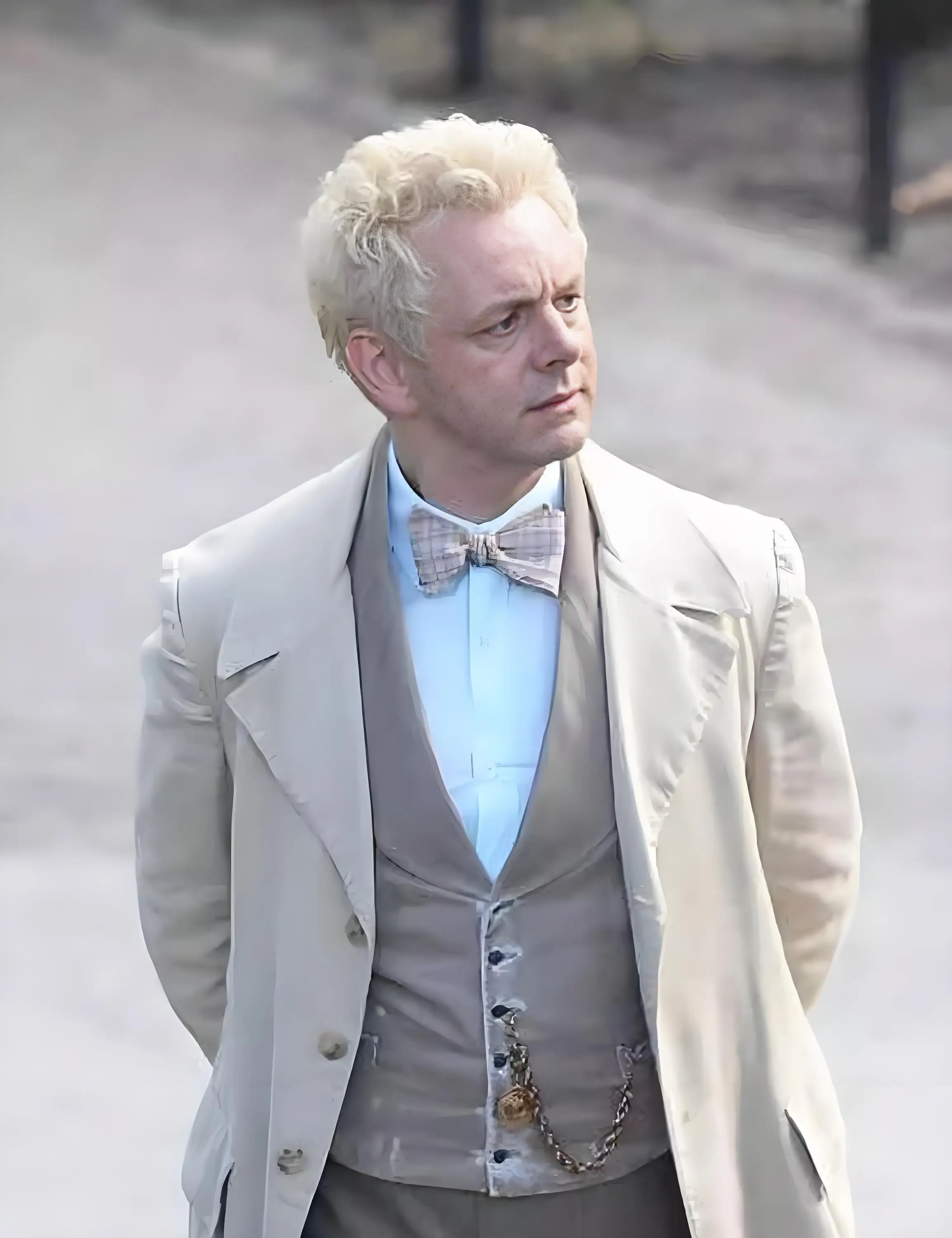 Parrucca cosplay in fibra resistente al calore per Buoni Presagi Stagione 1 Buoni Presagi - Aziraphale