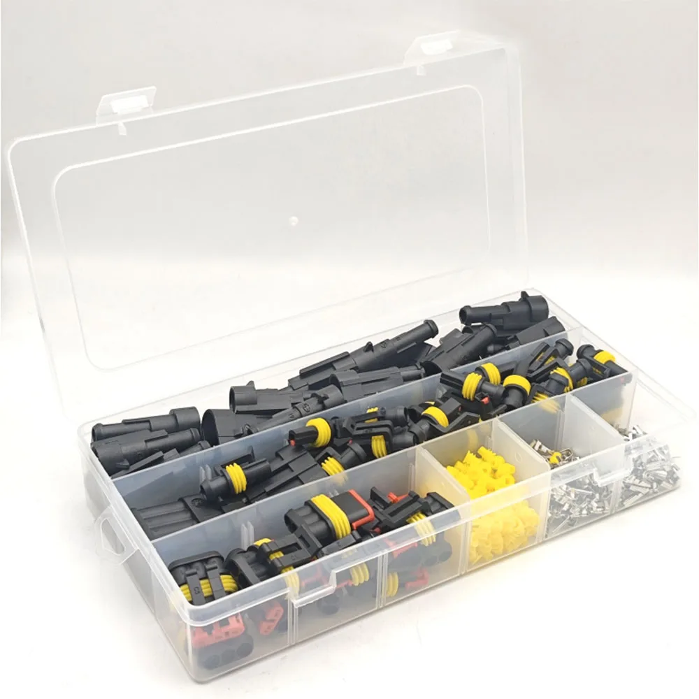 408-teiliges 33-Set Wasserdichtes Kabelverbinder-Kit für Automobile, Elektrische Verkabelungsverbinder-Set mit 1/2/3/4 Pin Anschlüssen – Detail 1
