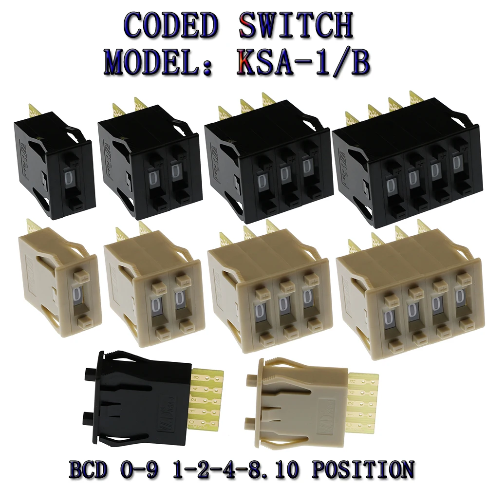 KSA-1/B thin BCD  8421C coding switch 0-9 code toggle switch 1/2/3/4 digital switch 5 contacts