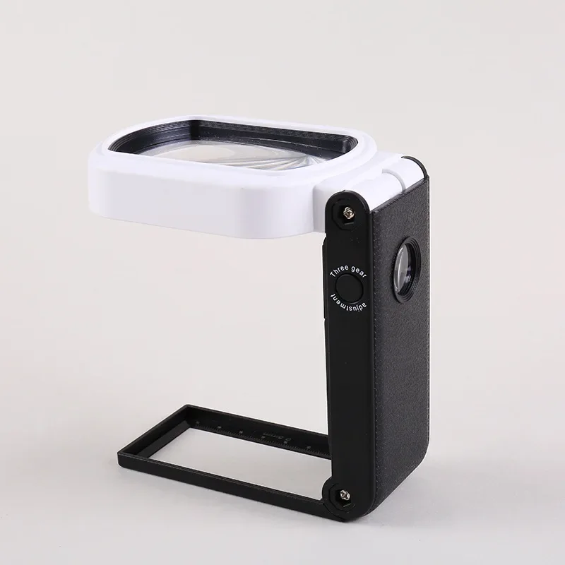 

Magnification 5x 10x Handheld Lighted Newspaper Reading Magnifier Table Stand Magnifying Glass With Lamp Led Repairing Loupe