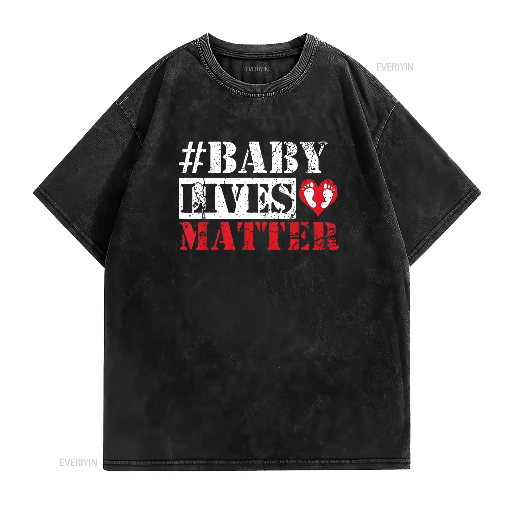 Mens Pro Life Baby Lives Matter Anti Abortion Fetus T Shirt Black X Large vintage Washed Casual fashion Slightly