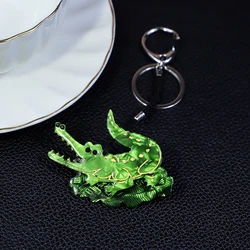 New Crocodile Handmade Arcylic Animal Keychain Key Ring for Women Handbag Accessorie Car Hanging Jewelry Gifts Bag Accessories