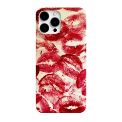 INS Sexy Red Lips Shockproof Case for iPhone 16 15 14 13 Pro Max Back Phone Cover for 12 11 Pro Plus 8 7 X XS Acrylic Cover