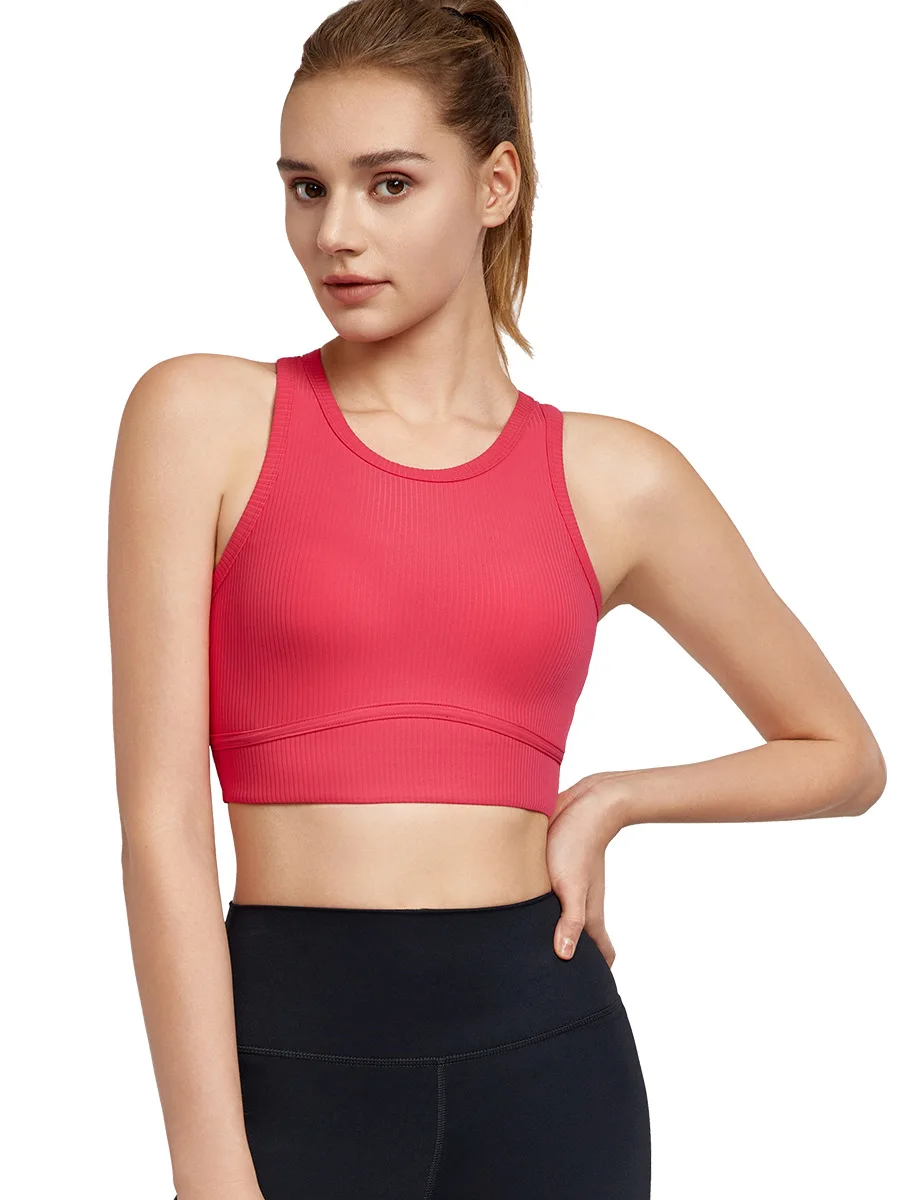 

2025 New H-shaped Beauty Back Push Up Bras Shock-absorbing Sports Vest Women's Fixed Cup Pilates Workout Yoga Bra Summer