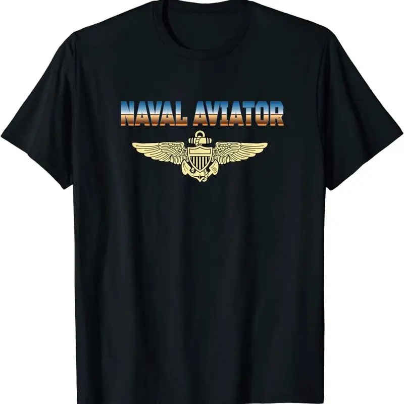 Nueva camiseta limitada Fly Naval Aviator oficial clásico piloto ala azul marino
