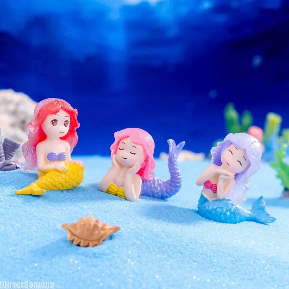 Mermaid Micro Landscape Cartoon Doll Marine Landscape Pvc Aquascape Diy Bonsai Fish Tank Small Ornaments Home Garden Decor