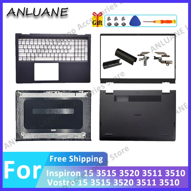 NOUVEAU Boîtier pour Inspiron 15/Vostro 15 3515 3520 3511 3510 – Façade avant, repose-poignets, coque inférieure, couvercle arrière LCD 0WPN8 /DDM9D/0T4MT1