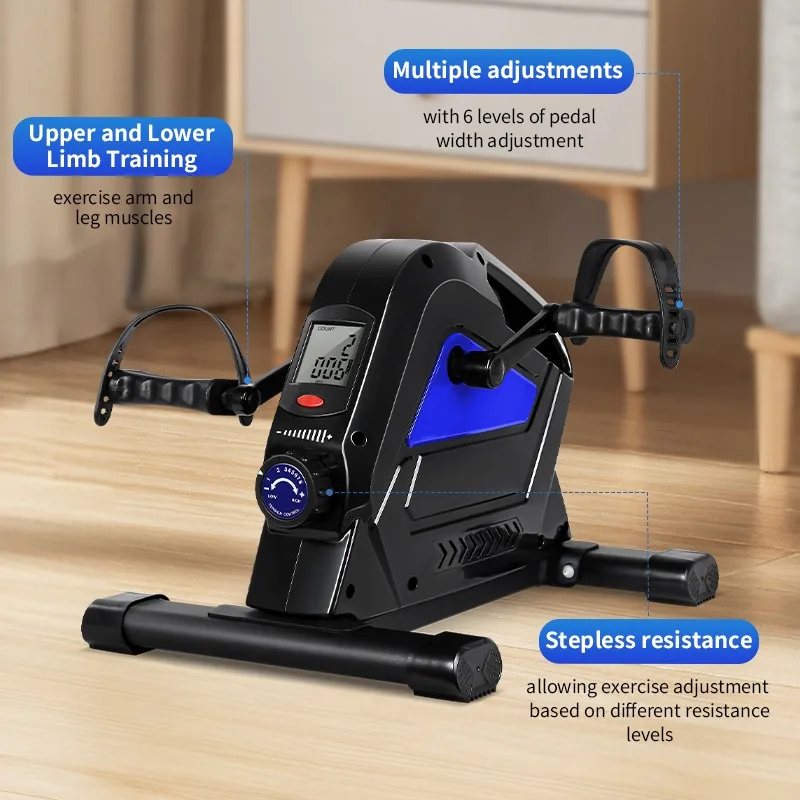 حامل دواسة متعدد الوظائف عالي الجودة، دراجة تمرين مغناطيسية بيضاوية الشكل مع Led وأقدام لكبار السن #5