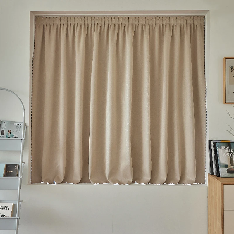 Punch Free Velcro Blackout Window Curtains Anti UV Light Shading Drapes Easy Install Adjustable Self-Adhesive for Bedroom Travel