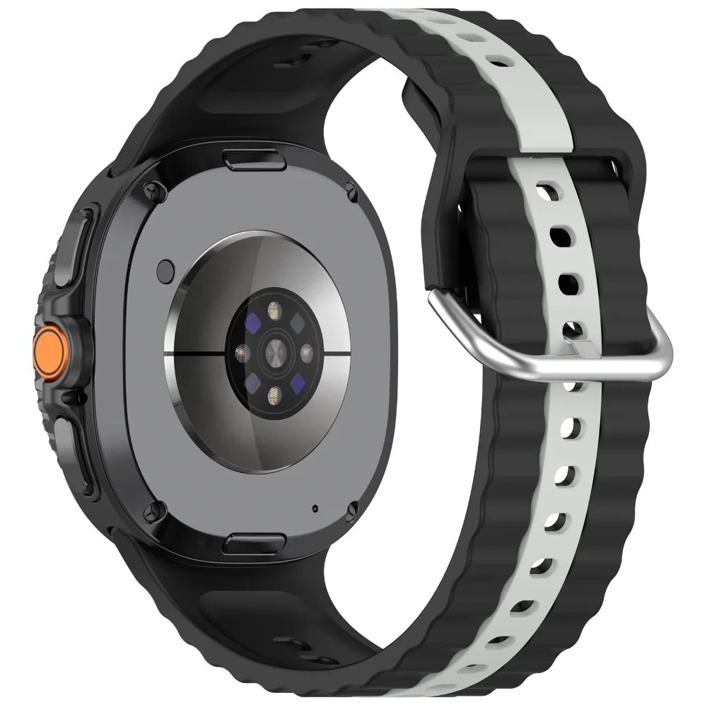 삼성 갤럭시 워치 8 44mm 40mm용 투톤 실리콘 스트랩 갤럭시 워치 8 클래식 46mm용 오리지널 팔찌 손목밴드 코레아