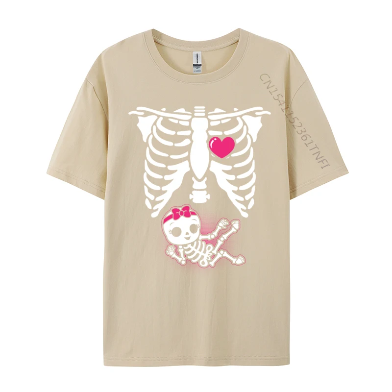 Halloween Skeleton Pregnancy Baby X Ray Funny Pregnant Normal Tees Designer Group Cotton Men T-shirts Tops Tees Wholesale