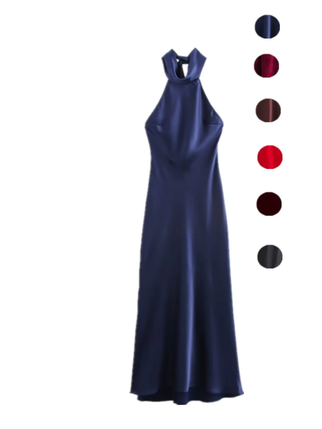 Ele Sexy Bodycon Silk Satin Dr Hanging Ne Evening Gown Women's Faion Spring Summer Autumn Season without Sve