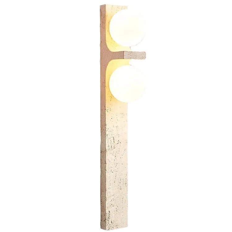 #Lamps wabi-sabi style yellow beige white travertinestone wall lamps simple and fashionable cream