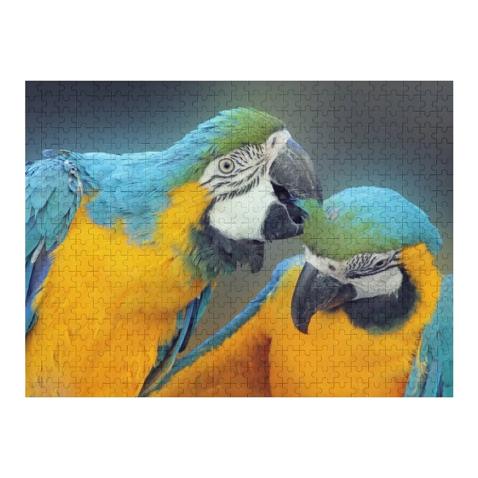 Love Forever - Um par de macaws Quebra-cabeça Diorama Acessórios Quebra-cabeça de presente personalizável