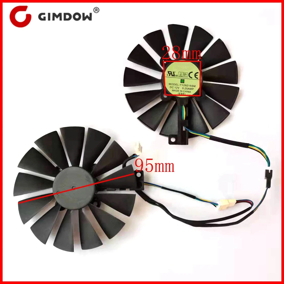 T129215SM 2 teile/los 4pin 95mm für ASUS ROG STRIX Dual RX 470 570 AMD RX470 RX570 GTX1050TI 1080TI Grafiken karte Fan