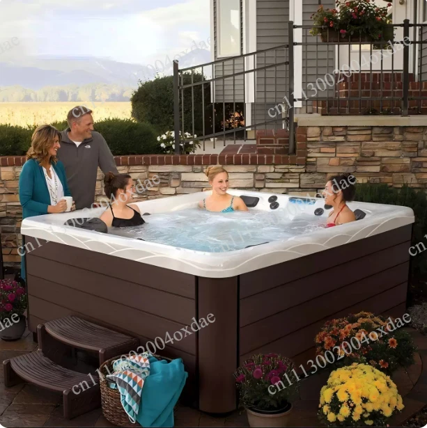 Outdoor smart heated surfing jacuzzi, multi-person spa pool ideal for villa, hotel and homestay leisure use